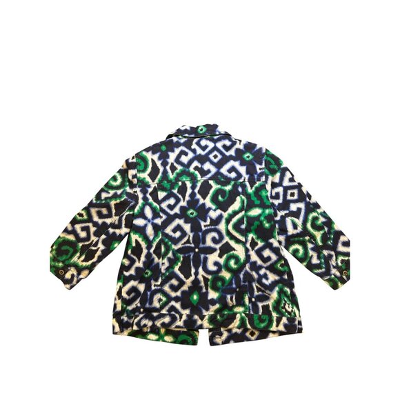 Chicos Womens Multicolor Ikat Print Jacket Size 2 Cotton Blend - Picture 6 of 6